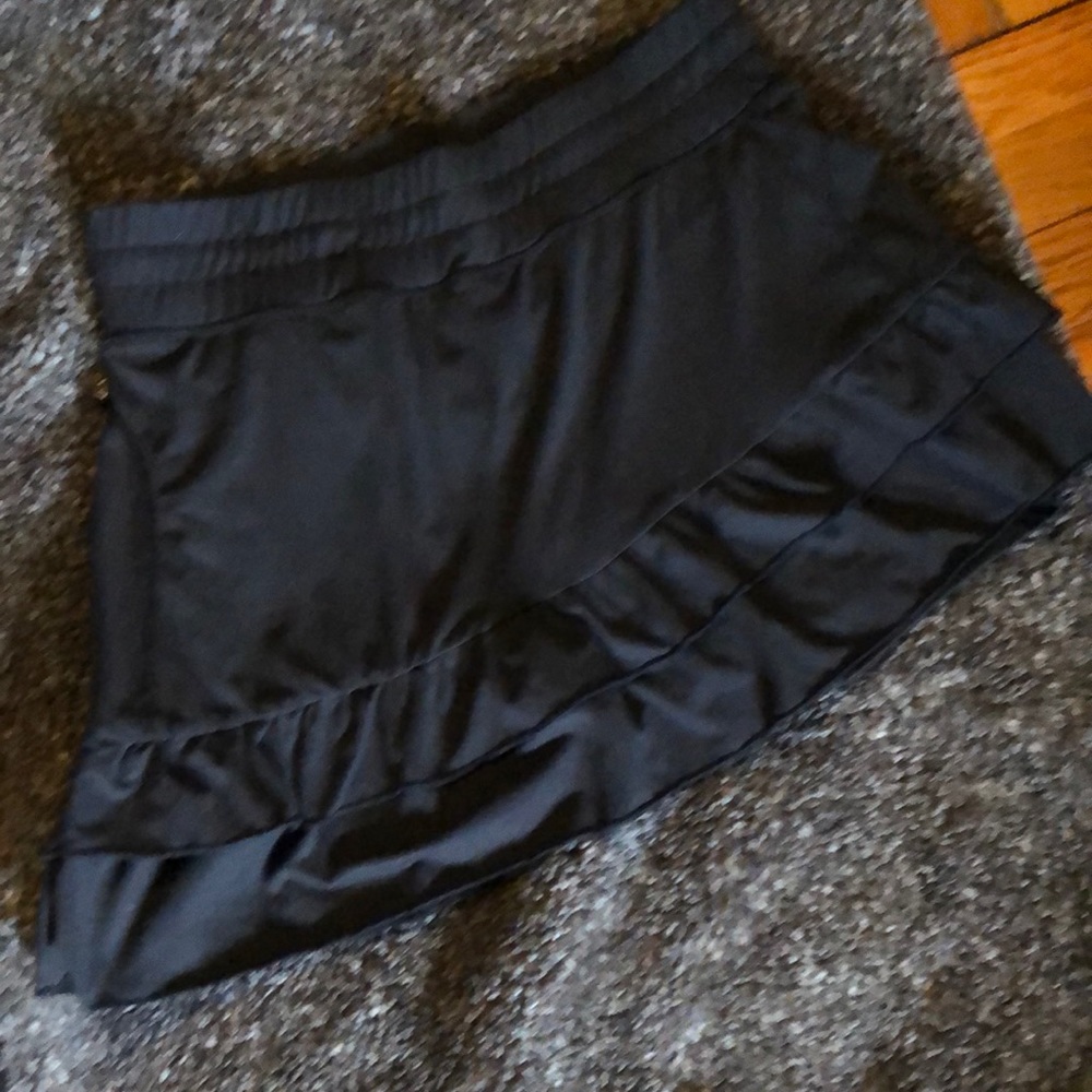 Black asymmetric ruffle skirt